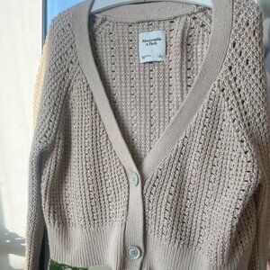 Abercrombie & Fitch Women's Tan Cardigan Size L pre-lowed